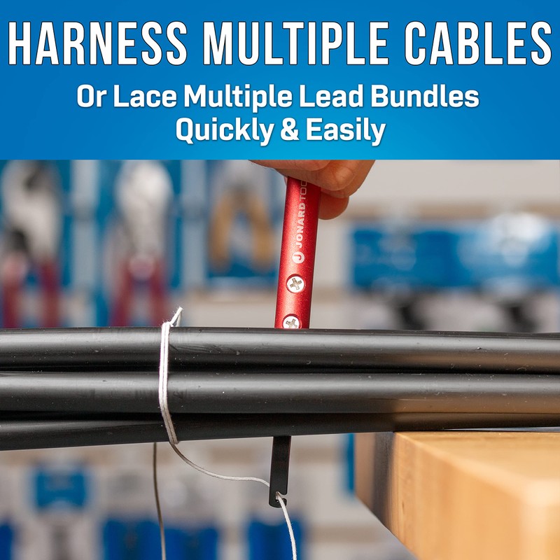 Jonard JIC-287 Cable Lacing Needle with Red Anodized Aluminum Handle,