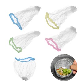 sourcing map 300Pcs Kitchen Sink Strainer Mesh Bags, 3.5" Polyester Disposable Anti-Clogging Strainer Filter Bags for Collecting Kitchen Food Waste Leftover Garbage, 4 Colors