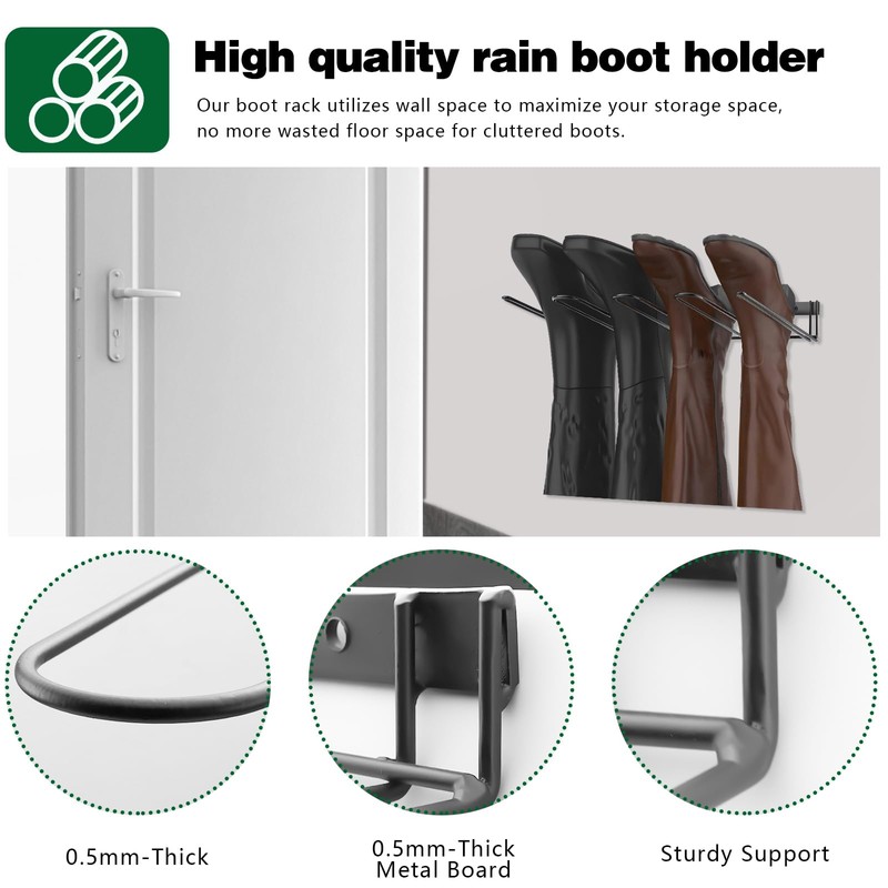 2 Pack Metal Boot Rack, Black Boot Organizer, Boot Holder,