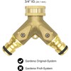 VARIOSAN 13149 Push-fit Y-Splitter with Stopcocks 3/4 Inch Brass Blank