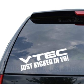 DiamondCutStickerz VTEC JUST Kicked in YO Japanese JDM Decal Sticker Car Truck Motorcycle Window Bumper Laptop Wall Decor - Size (07 inch / 18 cm Wide) - Color (Gloss RED)
