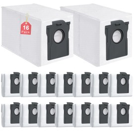 16 Pack Dust Bags for Dreame X50 Ultra/X40 Ultra/X30 Ultra/L50 Ultra/L40 Ultra/L10s Ultra Gen 2/L10s Pro Ultra Robot Vacuum Cleaner, 3.0L Large Capacity Vacuum Bags Automatic Dirt Disposal Bags