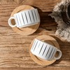 LUKA 6 Ounce Porcelain Stackable Espresso Cups with Saucers and
