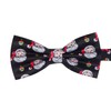 Gusleson Christmas Black Bowtie and Pocket Square Santa Claus Pattern