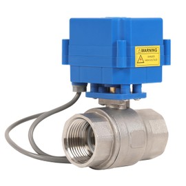 HFS(R) Motorized Ball Valve Electrical Normally Closed - 1" NPT with 25mm Full Port,2 Wires Auto Return Setup, Stainless Steel 304, 85-265V AC for Fluid Control