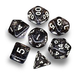 LaoChoes Role Playing Dice Set - for RPG, Dungeons & Dragons, D&D, and Other RPGs, 10-Sided Dice with D20 (Black)