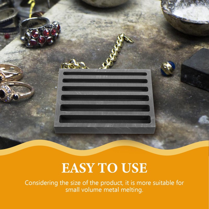 TEHAUX Long Strip Graphite Ingot Mold, Black Crucible Ingot Casting