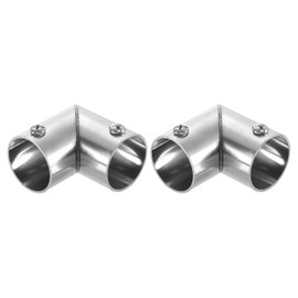 sourcing map 2Pcs 90 Degree 2-Way Elbow Pipe Fitting Connector, Fit 1 Inch(25mm) OD Pipe Stainless Steel Structural Pipe Connector Chain Link Fence Clamp