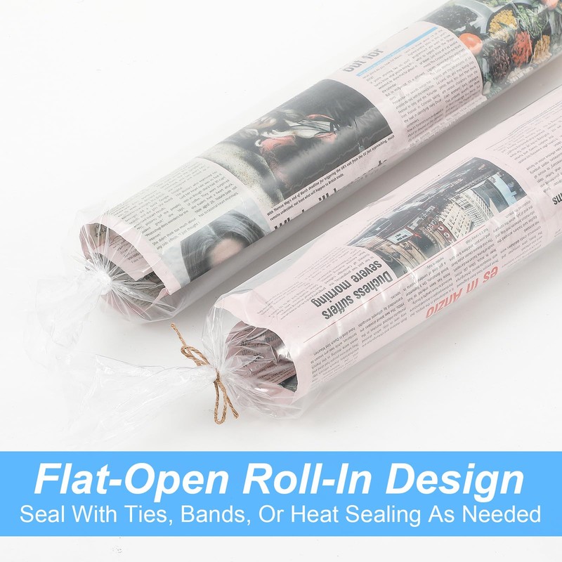 100-Pack Plastic Poster Sleeves, 6x50 Inch Long Plastic Bags &