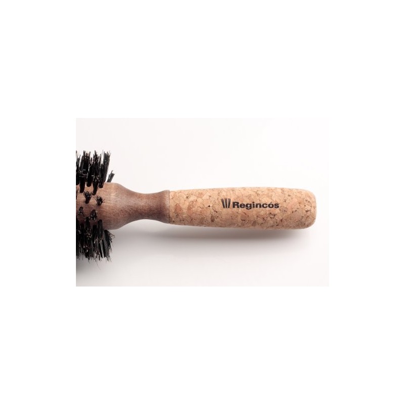 Regincós 20829 Round Hair Brush, Mixed Bristle Wood Body with