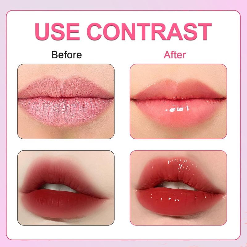 Hydrating Lip Oil Set, 2Pcs Aloe Vera & Honey Infused