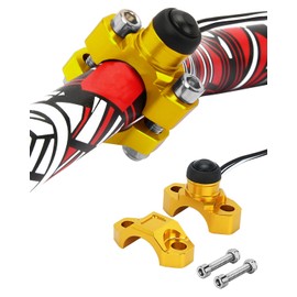 JFG RACING CNC Dirt Bike Engine Stop Start Kill Switch Button CNC with Mounting Backplate Universal for DR DRZ RM RMZ 125 250 450 650 - Yellow