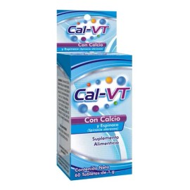 Cal-vt Calcio Y Espinca 1 G 60 Tabletas Suplemento Natutech Sabor Sin Sabor                                                                           