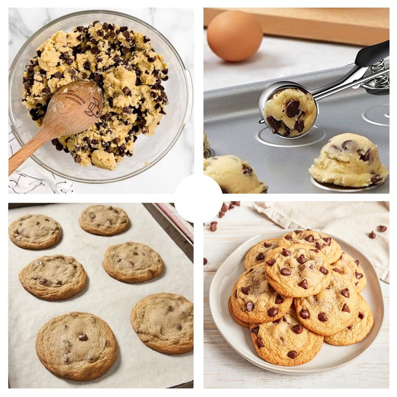 18/8 Stainless Steel Cookie Scoop, Cookie Scoops for Baking, 0.8Tbsp/2.5tsp/12.5ml/0.5oz