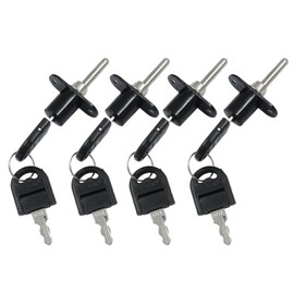 Unlorspy 4Pcs Black Drawer Locks with Keys,16mm Zinc Alloy Drawer Lock for Wardrobe Furniture Locker Cabinet