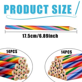 WUFGWBD 28 Pieces Rainbow Pencils, Triangular Pole Rainbow Pencils, Hexagonal Pole Rainbow Pencils, Children'S Drawing Pencils, School Pencil Set
