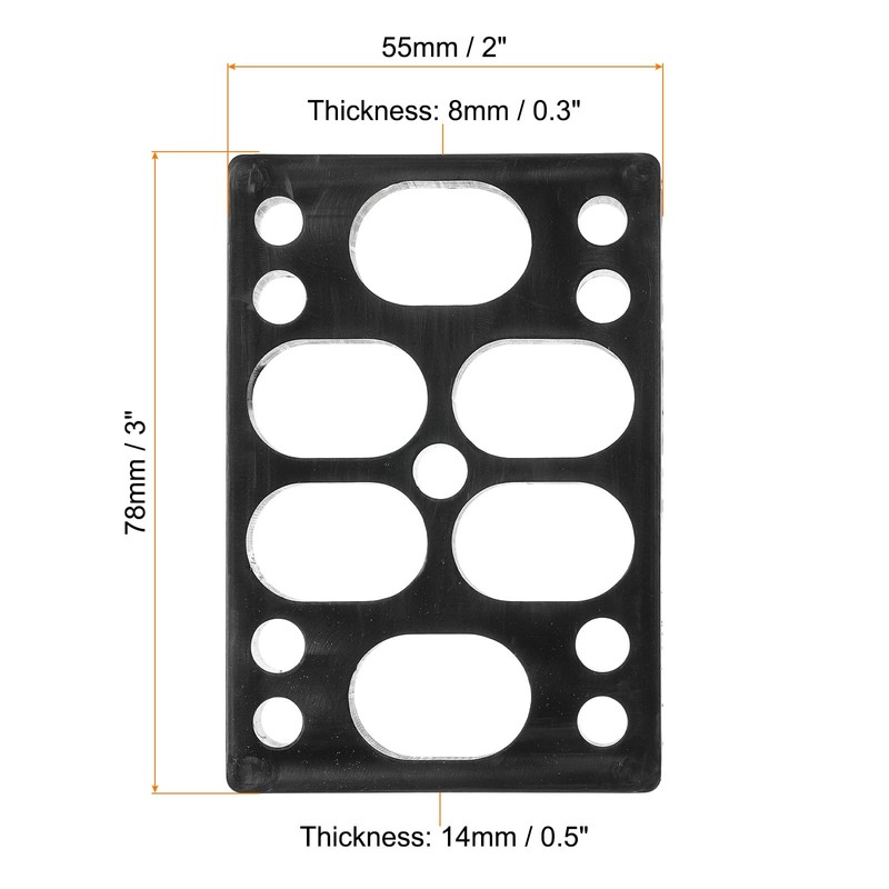 PATIKIL Skateboard Riser Pads, 2 Pack PU 3x2 Skateboard Riser