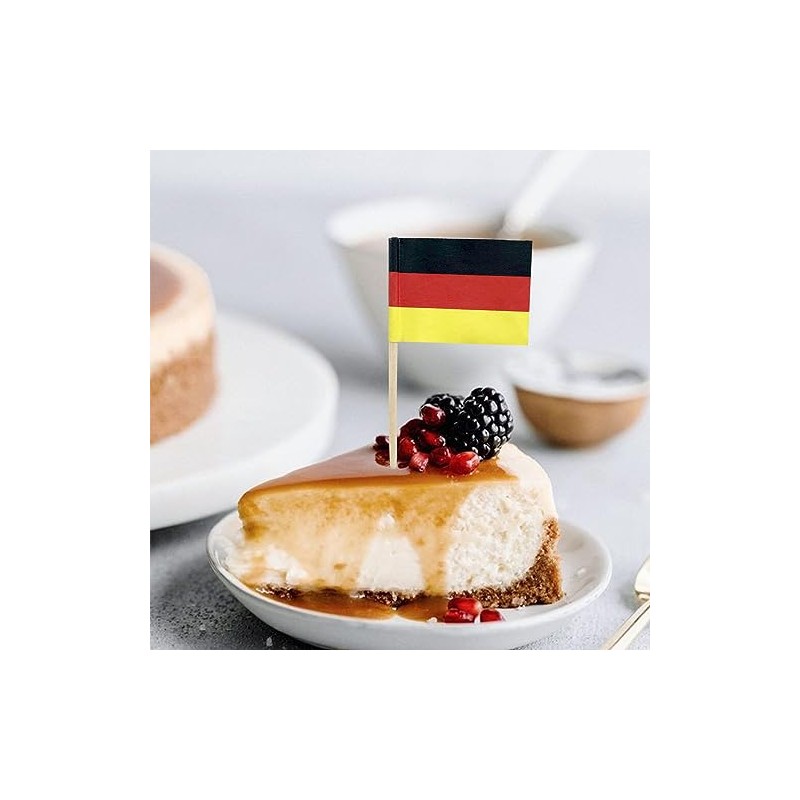 Newkita 100 Pcs Germany Toothpick Flag German Small Mini Cupcake