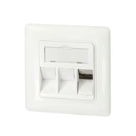 LogiLink Professional LogiLink NK4055 Flush-Mounted Box for 3 Keystone Modules Design Compatible Pure White (RAL 9010) 3-Port