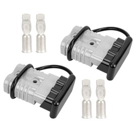 ANKG 2PCS 1/0 Gauge 175Amp Battery Quick Disconnect,12v-36v Batteries Quick Connect/Disconnect Plug Kit,Jumper Cable Plug Connectors for Recovery Winch, Forklift,Towing Systems(Gray with Cover)