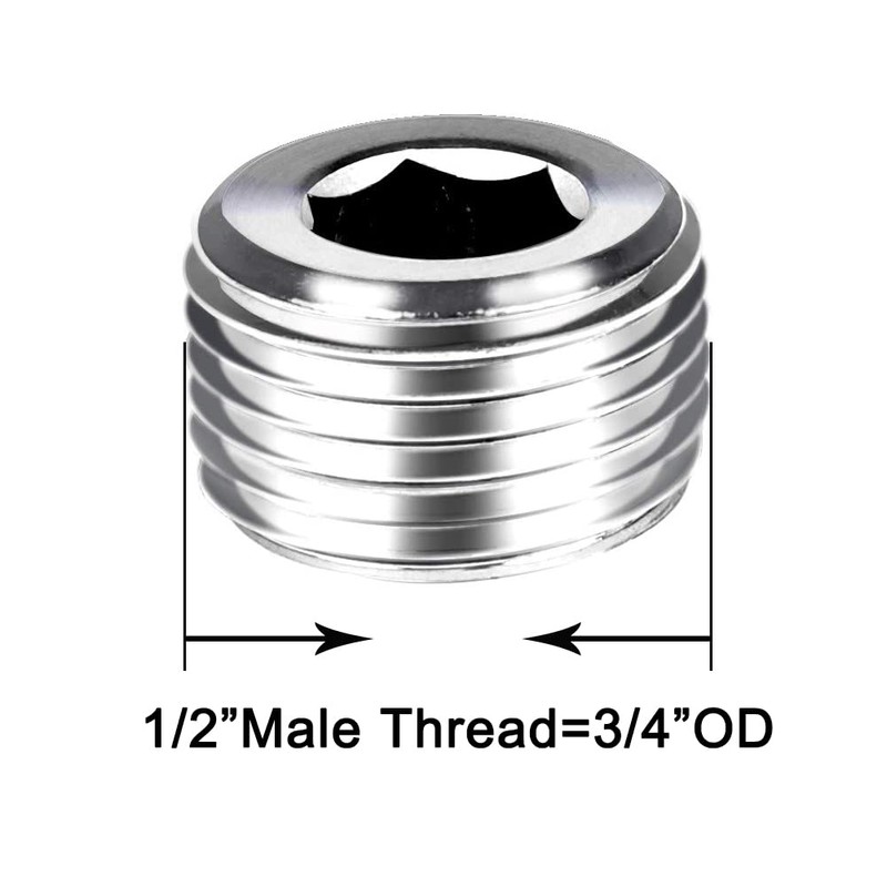 Joywayus 2Pcs Stainless Steel Internal Hex Countersunk Thread Socket Pipe