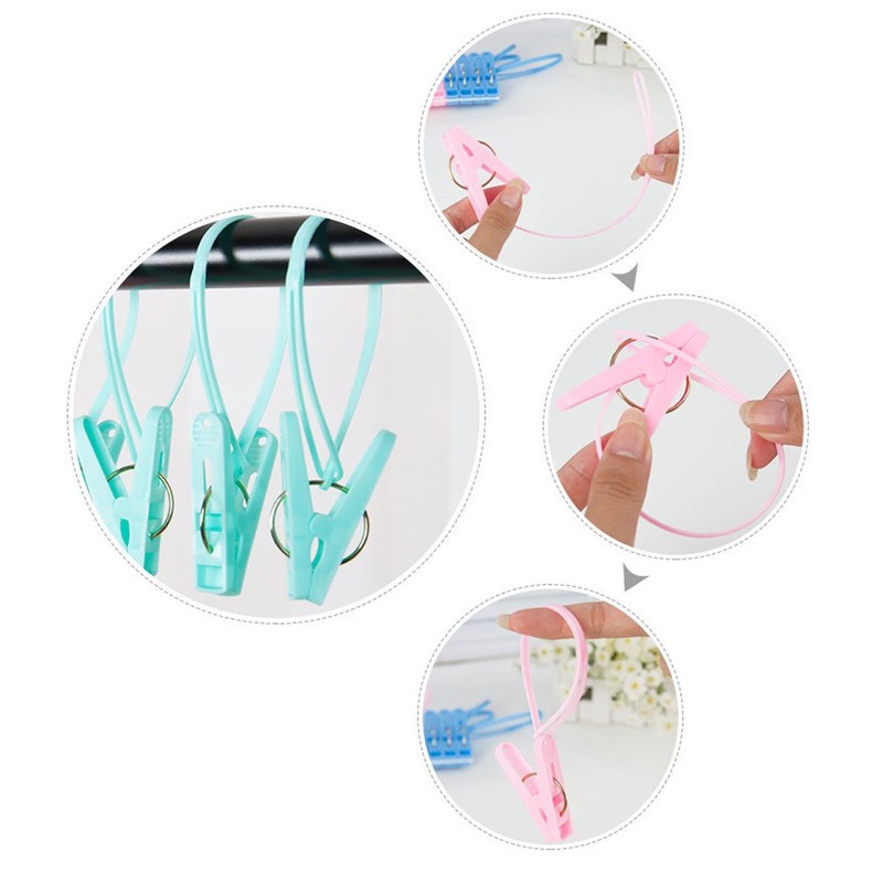 yueton Pack of 12 Clothes Peg Clip Pins Rope Hanging