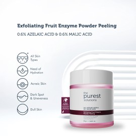 The Purest Solutions Fruit Cyme Powder Exfoliator & Exfoliator (0.6% Azelaic Acid & 0.6% Malic Acid) - Promotes the Regeneration Cycle & Ensures Radiant Skin - Cruelty Free (55 g)