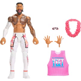 Mattel WWE Elite Action Figure & Accessories, Series #124 Set, 6-inch Collectible Jey USO with 25 Articulation Points & Swappable Hands