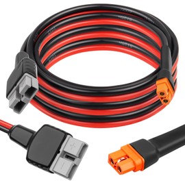 XRDS -RF 10AWG Anderson SB50 to XT60i Female Cable, 10FT Tinned Copper Power Wire for Lithium Batteries, Solar Generators, Inverters, 12V/24V DC Systems