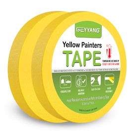 GEYYANG Automotive Painters Tape, 6.3mil Thick & 302°F Heat Resistant, Yellow Masking Tape for Cars & Vehicles, No Residue, 0.75 inch x 55 yds 2 Rolls (Professional Auto Body Painting)