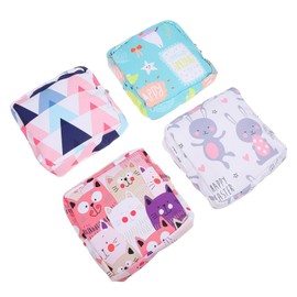 Healvian 4pcs Sanitary Napkin Storage Bag Sanitary Purse Refill Vacuum Baskets Kitchen Storage Containers Clear Packing Bags Sealer Sanitary Bag Handbags Bag Organizer Portable Cotton