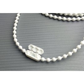 EFIXS Roller Chain Made of PVC (Operating Chain) - Length: 120 cm to 50 m - Here: 160 cm Operating Length (320 cm Circulation) - 4.5 x 6 mm - for Roller Blinds, Blinds and Slat Curtains, Colour: White