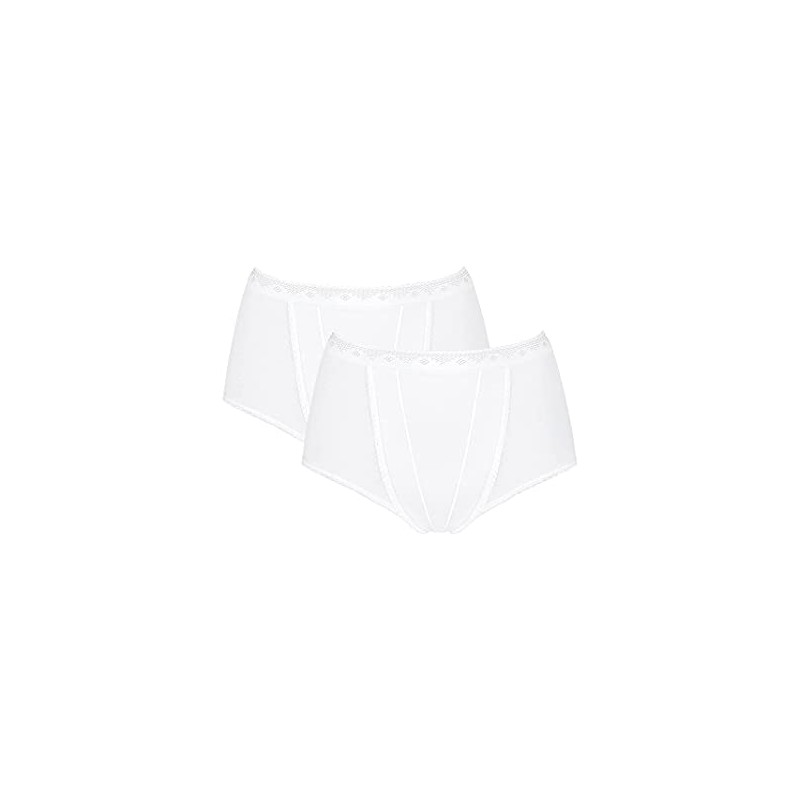 Sloggi Women's Maxi 2 Pack Control Knickers, White, 14 UK