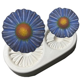 Two Coneflowers Glass Fusing Kiln Mold 9.5" x 5"