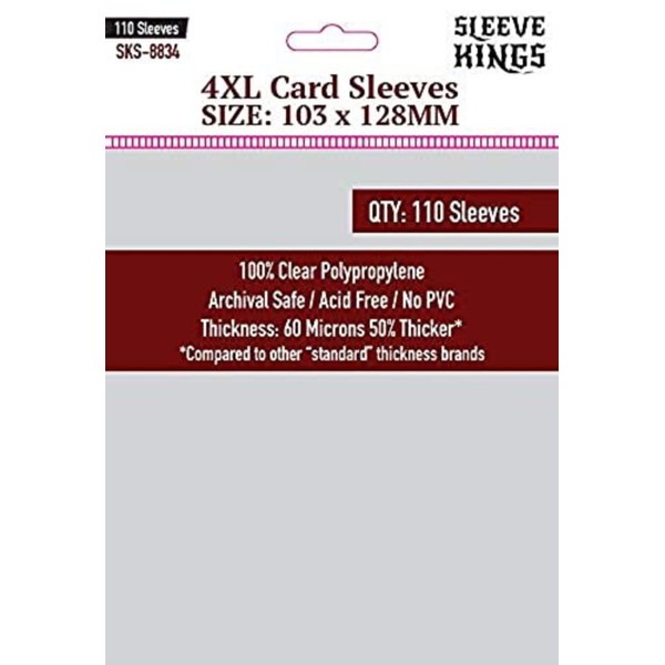 Premium Card Sleeves - 4XL (103mm x 128mm) 110 Sleeves per Pack