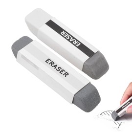 2 Pcs Rubbers Erasers, Natural Rubber Eraser for Ink and Pencil, School Office Correction Supplies, Double Head Remover for Ball-Point Pen, Classic Latex Free Plastic Rubber Soft 2B Eraser
