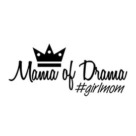 Mama of Drama Princess Crown Girl Mom CCI Decal Vinyl Sticker|Cars Trucks Vans Walls Laptop|Black|7.5 x 3.4 in|CCI2338