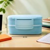 Premier Housewares Compact and Lightweight Lunch Compartments, Light, Blue, Stackable