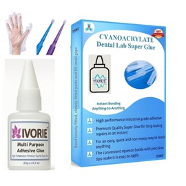 Super Glue Adhesive Instant Bonding Cyanoacrylate Acrylic - Dental Laboratory Tools (Transparent Clear Color - 20gr)