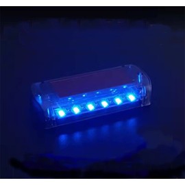6 LED Car Alarm Warning Fake Dummy Solar Power Simulated Security Anti-Theft Flashing Light Car Burglar Alarm (Blue)