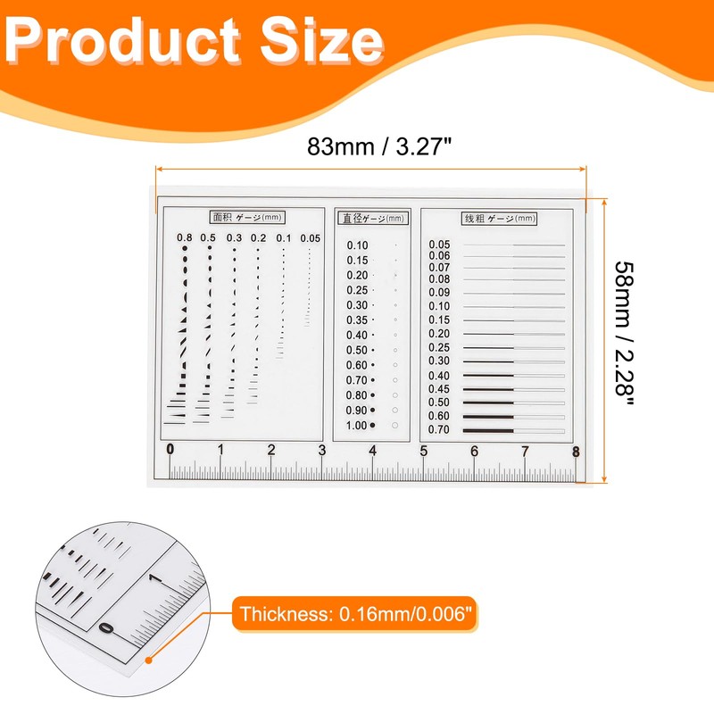 sourcing map 3pcs High Precision SEC Size Estimation Chart 83mm