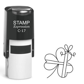 stampexpression - Shamrock Leaf with Bow St. Patrick's Irish Self Inking Rubber Stamp - Black Ink (A-62940)