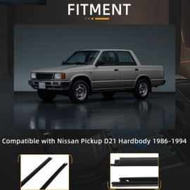 4 Pcs Outer & Inner Door Window Weatherstrip Seal Belt Compatible with Nissan Pickup D21 Hardbody 1986-1994, Door Window Molding Weatherstrip, Replaces OE# 80821-01G00 80834-01G00 80820-01G00