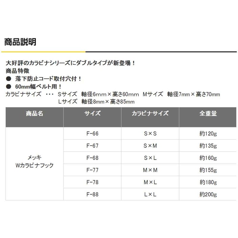 Tsuchiyu Industry Plated W Carabiner Hook F-77 (MxM)