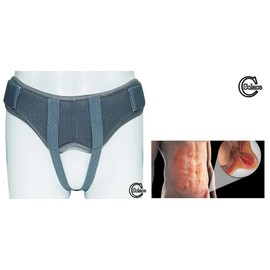 Extra Soft Hernia Truss Belt Abdominal Hernia Pants Adjustable Two Removable Pressure Pads Single/Double Reducible Inguinal Ruptures for Men & Women | Solace Care (Large, Grey)