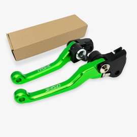 Dirt Bike CNC Pivot Black Brake Clutch Levers Adjustable Compatible with KX65 2000-2024 | KX85 2001-2023 | KX100 2001-2021 | KX112 2022-2024 (Green)