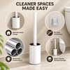 Wall Mounted Toilet Brush and Holder, No-Drill Adhesive Bathroom Cleaning