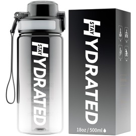 Mevoly Water Bottle 500 ml, Leak-Proof BPA-Free Tritan, Sports Water Bottle with Time Marking and Removable Lacing, Bottle for School, Gym, Oudoor, Gym