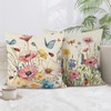BREASOME 18x18 Inch Floral Butterfly Pillow Covers Set of 4