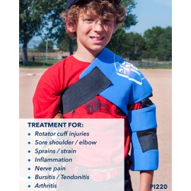 PRO ICE COLD THERAPY PRODUCTS Pro Ice Wearable Youth Shoulder and Elbow Ice Pack Wrap | with Reusable Ice Packs & Adjustable Straps | Arm Ice Pack Wrap for Pitchers - PI-220